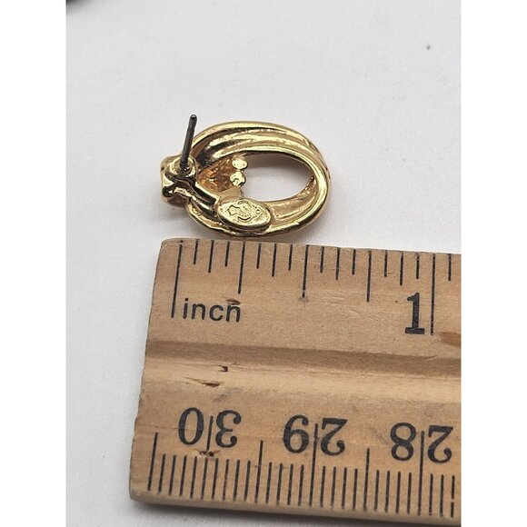 PREMIER DESIGNS Gold Tone Knotted Stud Oval Earrings Classic - Picture 5 of 6